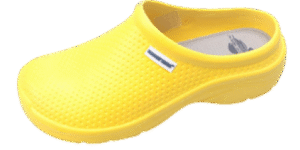 home 5 Cumfies yellow work clogs — slip-resistant healthcare footwear